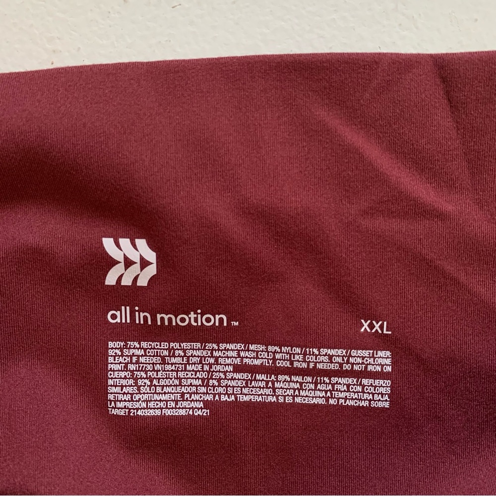 All In Motion Garnet Red Brushed Sculpt High-Rise Legging Size XXL NWT - Picture 10 of 14